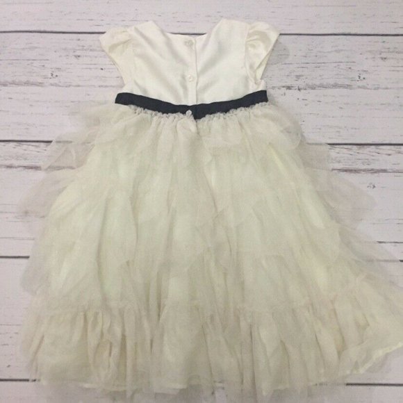 Holiday Edition Girls Dress Size 4 Beige With Blac - Picture 2 of 5